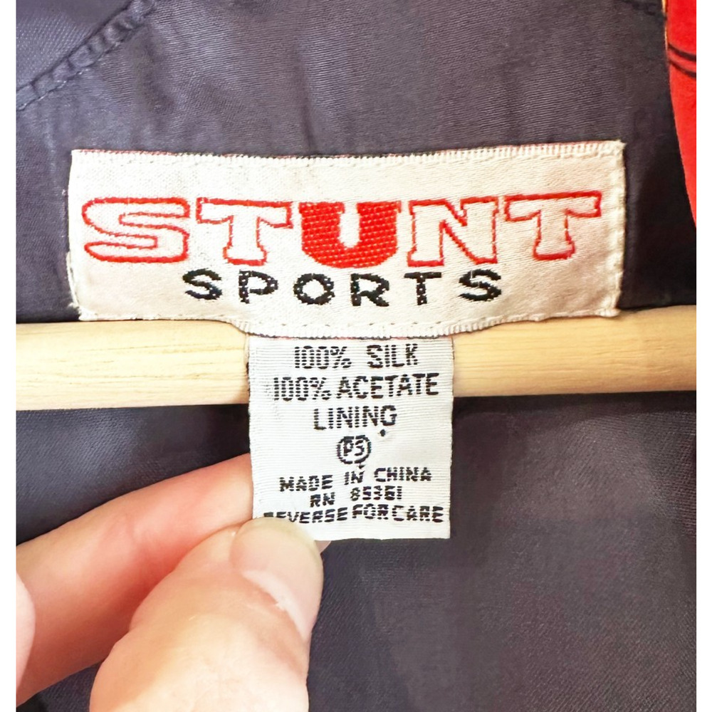 VTG Stunt Sports Silk Bomber Jacket (Small P) Equestrian Print Old Money Preppy - Picture 6 of 12